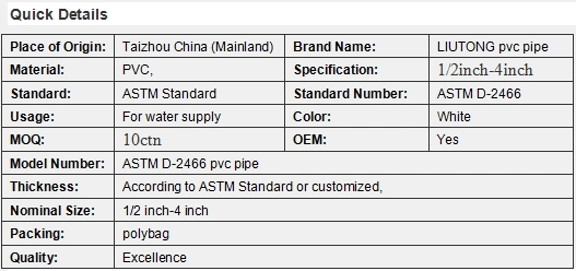 90degree Elbow ASTM D 2466 Standard PVC for Water Supply