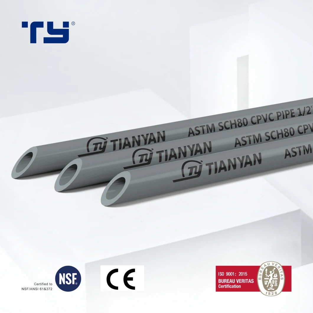High Qualitycpvc PVC Industrial System DIN Standard Pn20-Pn16 Plastic Fitting High Pressure Sch80 Pipe ASTM Standard Sch80